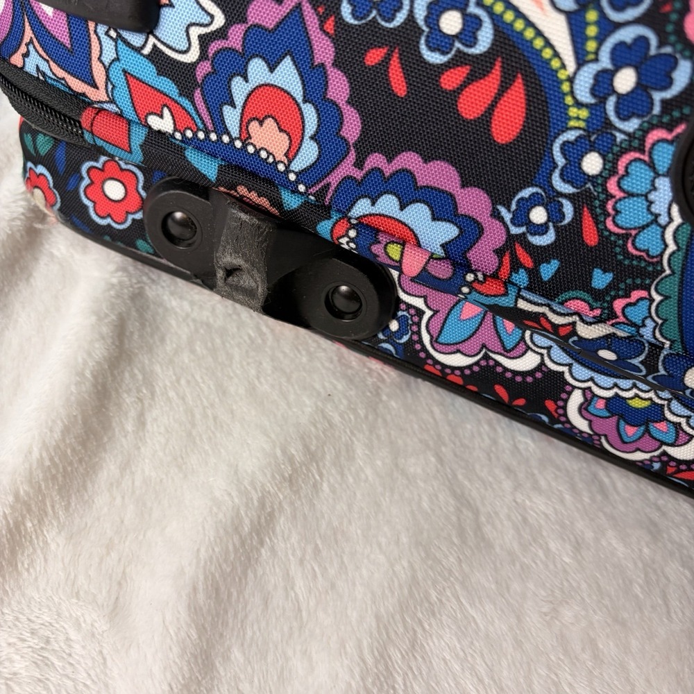 Vera Bradley Softside Underseat Rolling Work Bag Haymarket Paisley Briefcase GUC - Picture 14 of 15